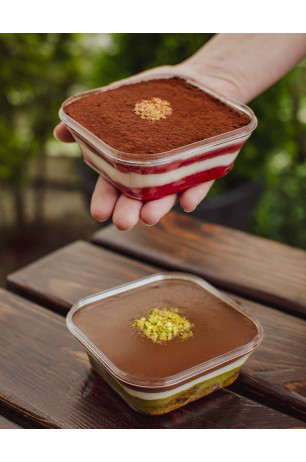 Mini cake box "Тірамісу"полуничний 